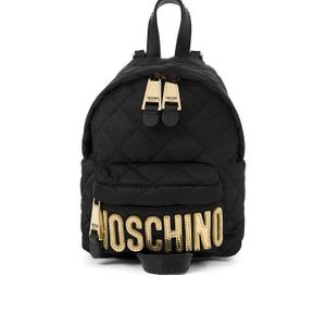 Moschino Black Checked Mini Backpack