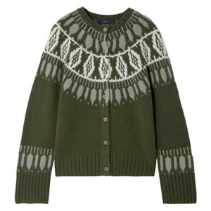 arch4 Green Aspen Fair Isle Cashmere Cardigan