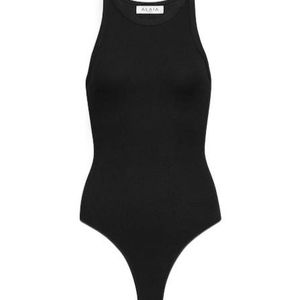 Alaïa Black Ribbed Tank Bodysuit