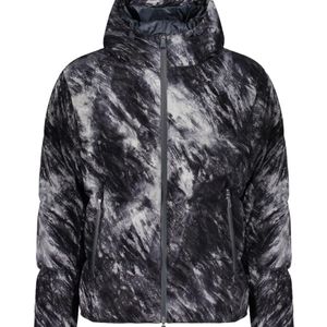 Herno Black Hooded Printed Down Jacket for men