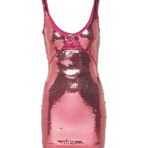 David Koma Pink Sequined Minidress