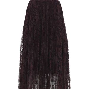 Ermanno Scervino Black Pleated Lace Skirt
