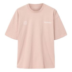 AllSaints Pink Emblem Short Sleeve Cotton T-Shirt for men