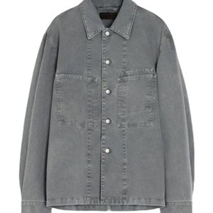 Lemaire Grey Straight Hem Denim Overshirt for men
