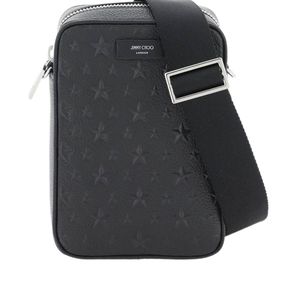Jimmy Choo Black Kimi Leather Messenger Bag for men