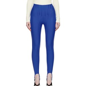 Mugler Blue Body-Fitting Leggings