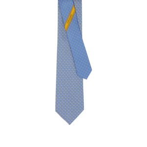 Ferragamo Blue Gancini Square Print Silk Tie for men