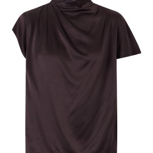 Staud Black Davina Silk-Blend Top