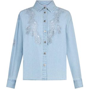Liu Jo Blue Denim Lace Shirt