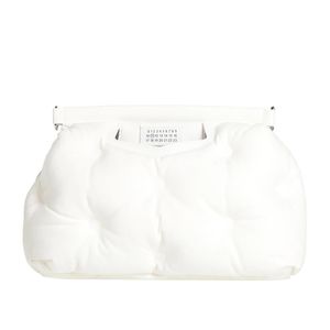 Maison Margiela White Large Quilted Leather Clutch Bag