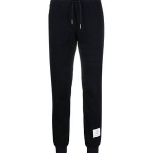 Thom Browne Black Seersucker Drawstring Track Pants