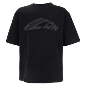 DSquared² Black Icon New Generation Loose Fit Maxi Logo T-Shirt for men