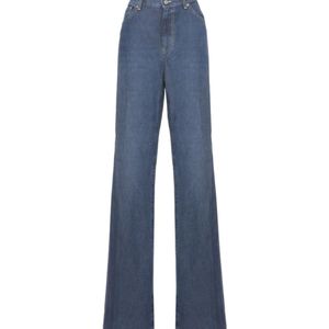 Dondup Blue High-Rise Wide-Leg Jeans