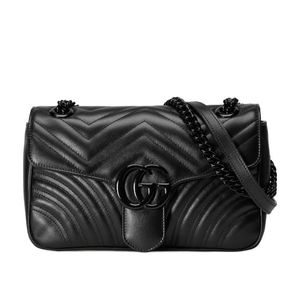 Gucci Black Gg Mormont Quilted Small Shoulder Bag
