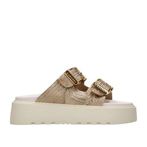 Casadei White Platform Slippers