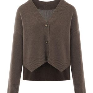Loulou de Saison Brown Kaia V-Neck Cardigan