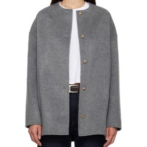 Loulou de Saison Grey Dunne Single-Breasted Coat