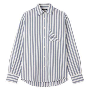 Jacquemus Blue Striped Long Sleeved Shirt for men