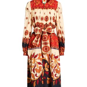 Farm Rio Orange Long-Sleeved Dress