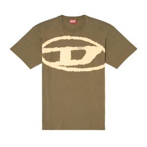 DIESEL Green Oversized T-Shirt for men