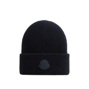 Moncler Blue Leather Logo Cotton Cashmere Beanie for men