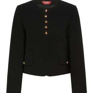 Max Mara Black Long-Sleeved Casual Jacket
