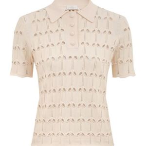 Zimmermann Natural Rhiannon Pointelle Polo