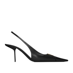 Saint Laurent Black Babylone Breteuil Slingback Pumps
