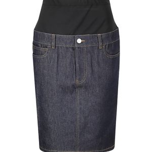 Coperni Black Hybrid Midi Denim Skirt