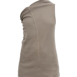 Rick Owens Grey One-Shoulder Top