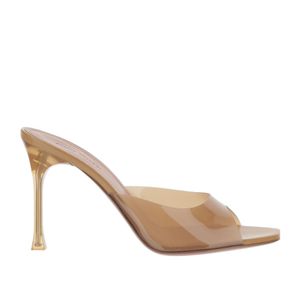 AMINA MUADDI Natural Slip On High-Heeled Sandals