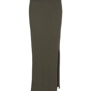 Barbour Green Mondale Knitted Midi Skirt