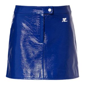 Courreges Blue Logo Miniskirt