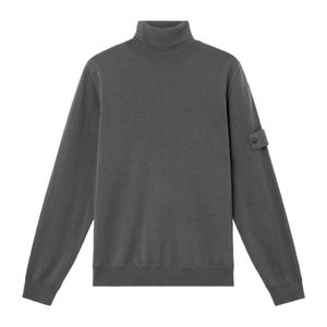 Stone Island Grey Logo Patch Roll-Neck Jumper for men