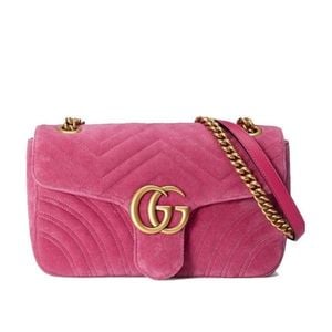 Gucci Pink Gg Marmont Small Velvet Shoulder Backpack