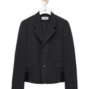 Loewe Blue Single-Breasted Gabardine Jacket for men