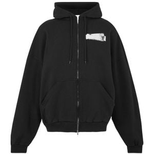 Balenciaga Black Zip-Up Hooded Sweatshirt for men