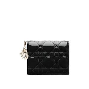 Dior Black Mini Lady Gardenia Wallet