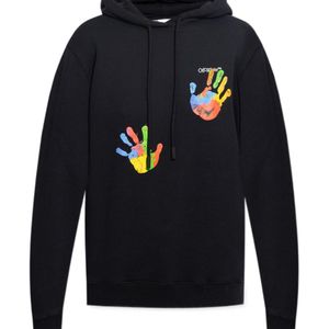 Off-White c/o Virgil Abloh Blue Graphic-Print Logo-Embroidered Hoodie