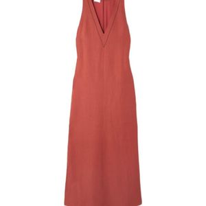 Brunello Cucinelli Red V-Neck Sleeveless Dress