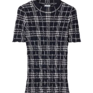 Burberry Black Checked Knitted Top