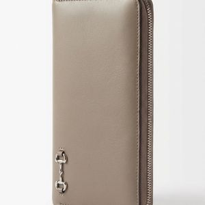 Gucci Grey Zip Around Wallet With Horsebit for men