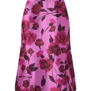 Erdem Purple Printed Patchwork Midi Skirt