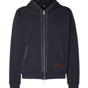 Fendi Blue Zip-Up Hoodie Jacket for men