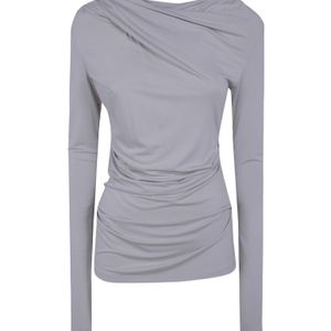 Entire studios Blue Ruched Long-Sleeve Top