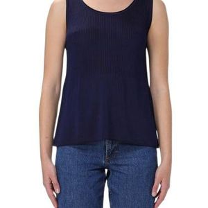 A.P.C. Blue Sleeveless Ribbed-Knitted Top