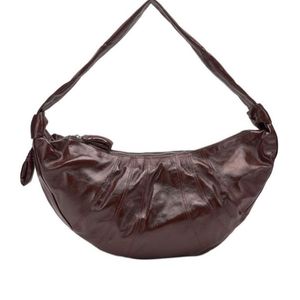 Lemaire Brown Knot Detailed Large Croissant Shoulder Bag