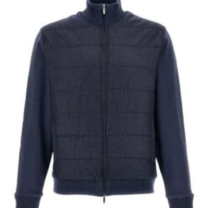 Fay Blue Long-Sleeve Stand-Collar Jacket for men