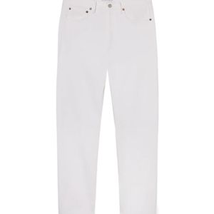 Agolde White Mid-Rise Straight-Leg Jeans