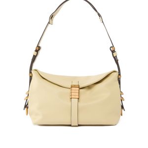 Pinko Natural Saddle Bag Baguette Small Leather Shoulder Bag